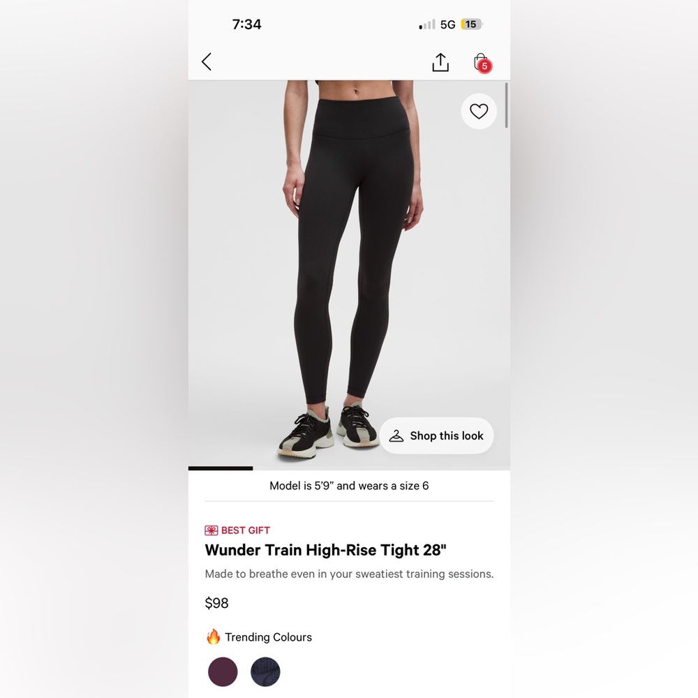 Lululemon Wunder Train High-Rise Tight 28” Size 8 NWT